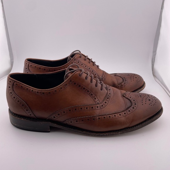 Thursday‎ Boot Company Wingtip Brogue Dress Shoes Leather Brown Mens Size 10 - Picture 9 of 10